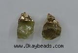 NGP8863 20*25mm - 30*40mm nuggets lemon quartz gemstone pendants