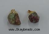 NGP8866 20*25mm - 30*40mm nuggets tourmaline gemstone pendants