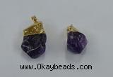 NGP8870 20*25mm - 30*40mm nuggets amethyst gemstone pendants