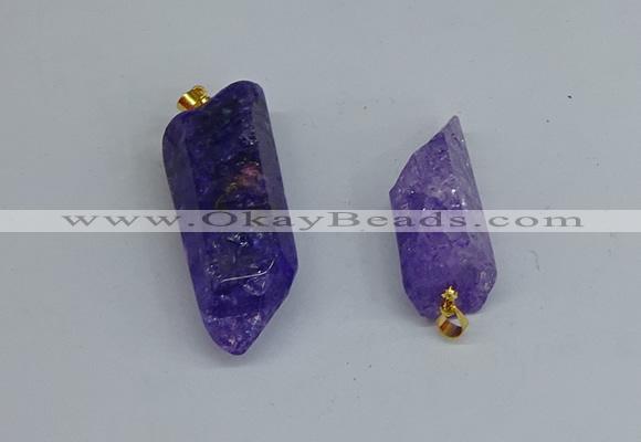 NGP8880 16*38mm - 25*60mm sticks crackle quartz pendants wholesale