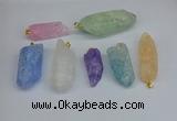 NGP8885 16*38mm - 25*60mm sticks crackle quartz pendants wholesale