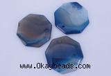 NGP907 5PCS 40*40mm octagonal agate druzy geode gemstone pendants