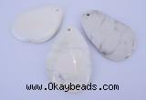 NGP960 5PCS 35-45mm*50-65mm freeform white howlite turquoise pendants