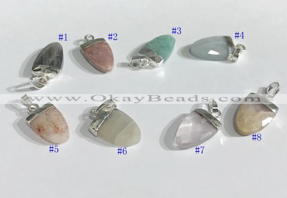 NGP9716 11*16mm arrowhead-shaped  mixed gemstone pendants wholesale