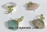 NGP9718 11*16mm fan-shaped  mixed gemstone pendants wholesale