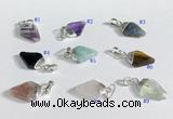 NGP9729 11*15mm arrowhead-shaped  mixed gemstone pendants wholesale