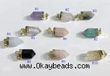 NGP9730 8*16mm sticks-shaped  mixed gemstone pendants wholesale