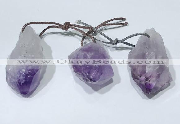 NGP9752 20*30mm-25*55mm freeform amethyst pendants wholesale