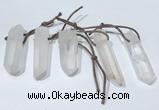 NGP9764 10*30mm-12*45mm sticks white crystal pendants