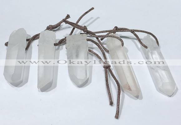 NGP9764 10*30mm-12*45mm sticks white crystal pendants