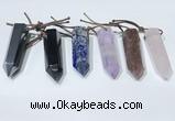 NGP9765 12*40mm-15*55mm sticks mixed gemstone pendants