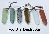 NGP9766 12*40mm-15*55mm sticks mixed gemstone pendants