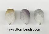 NGP9802 22*35mm - 25*40mm faceted nuggets druzy geode agate pendants