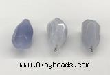 NGP9807 22*35mm - 25*40mm faceted nuggets blue lace agate pendants