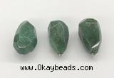 NGP9823 22*35mm - 25*40mm faceted nuggets green aventurine jade pendants