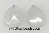 NGP9830 32*42mm - 35*45mm faceted nuggets white jade pendants