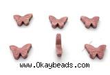 NGP9858 12*18mm butterfly pink wooden jasper pendant