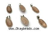 NGP9870 12*20mm oval sunstone pendant