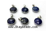 NGP9893 16mm faceted coin lapis lazuli pendant