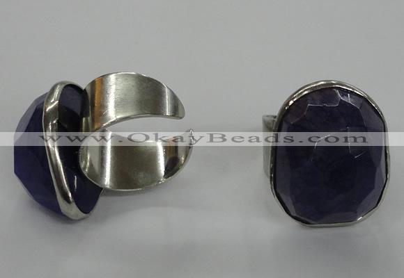 NGR03 18*25mm - 22*28mm faceted nuggets agate gemstone rings