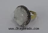 NGR1000 26mm - 28mm coin druzy quartz rings wholesale