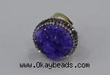 NGR1002 26mm - 28mm coin druzy quartz rings wholesale