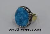 NGR1005 26mm - 28mm coin druzy quartz rings wholesale