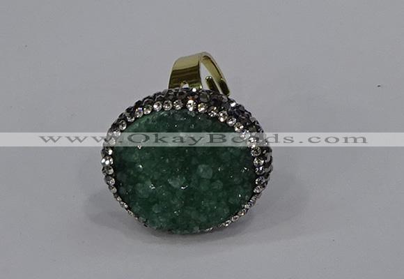 NGR1006 26mm - 28mm coin druzy quartz rings wholesale