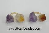 NGR102 13*18mm - 15*20mm faceted nuggets amethyst & citrine rings