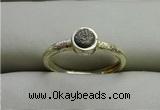 NGR1038 4mm coin plated druzy agate rings wholesale