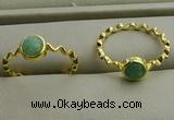 NGR1059 4mm coin amazonite gemstone rings wholesale