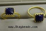 NGR1075 8*8mm square lapis lazuli gemstone rings wholesale