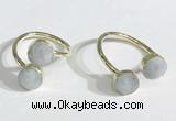 NGR1085 8mm coin aquamarine gemstone rings wholesale