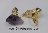 NGR109 18*35mm - 22*40mm faceted nuggets amethyst gemstone rings