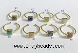 NGR1113 8mm square  mixed gemstone rings wholesale