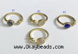 NGR1118 8mm coin  mixed gemstone rings wholesale