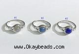 NGR1130 14*17mm flat round mixed gemstone rings wholesale