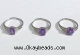 NGR1146 6*8mm faceted oval amethyst gemstone rings wholesale