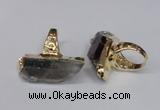 NGR116 15*35mm - 18*40mm faceted nuggets smoky quartz rings