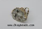 NGR124 30*40mm - 35*45mm freeform plated druzy quartz rings