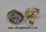 NGR125 30*40mm - 35*45mm freeform plated druzy quartz rings