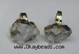 NGR129 18*25mm - 20*25mm freeform plated druzy quartz rings