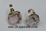 NGR130 18*25mm - 20*25mm freeform plated druzy quartz rings