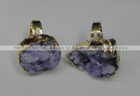 NGR131 18*25mm - 20*25mm freeform plated druzy quartz rings