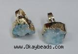 NGR132 18*25mm - 20*25mm freeform plated druzy quartz rings