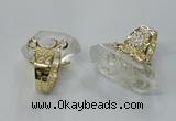 NGR139 18*30mm - 15*40mm faceted nuggets white crystal rings