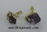 NGR143 18*25mm - 22*30mm faceted nuggets druzy amethyst rings