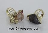 NGR145 18*25mm - 22*30mm faceted nuggets mixed quartz rings