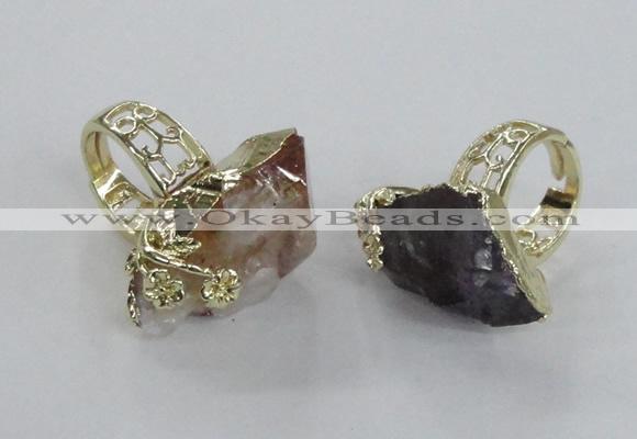 NGR145 18*25mm - 22*30mm faceted nuggets mixed quartz rings