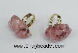 NGR16 18*25mm - 25*30mm nuggets plated druzy quartz rings